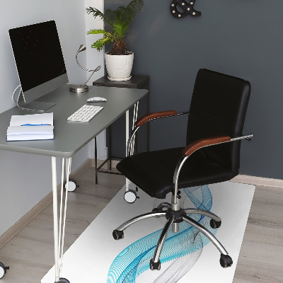 Tapis fauteuil bureau Rayures bleu-gris