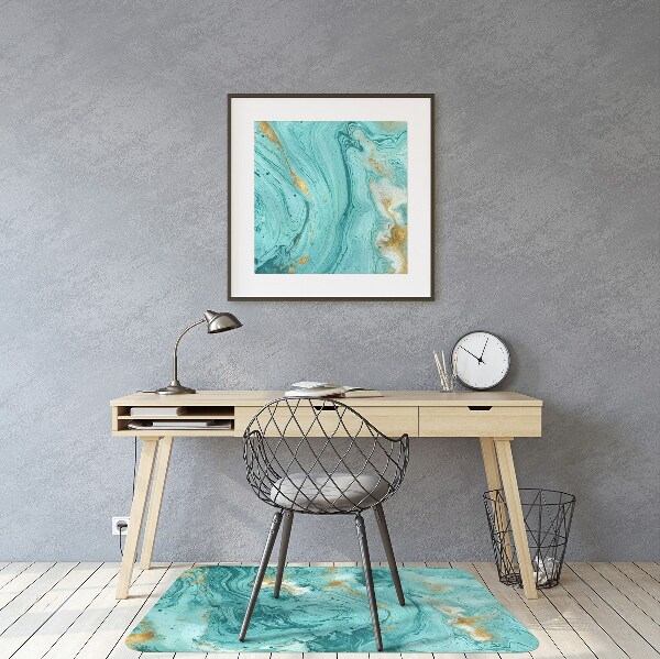 Tapis protège sol Marbre turquoise