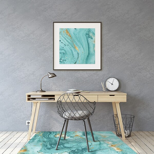 Tapis protège sol Marbre turquoise