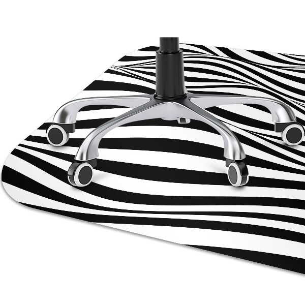 Tapis fauteuil bureau do biura Vagues noires et blanches