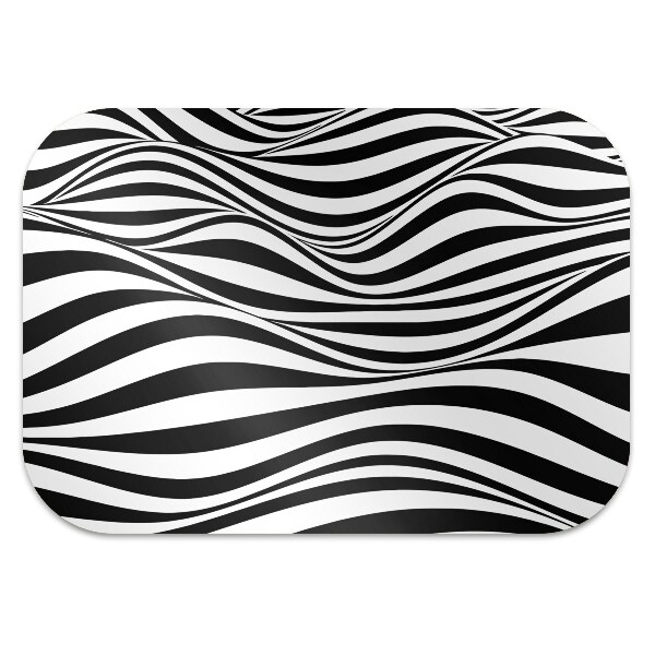 Tapis fauteuil bureau do biura Vagues noires et blanches