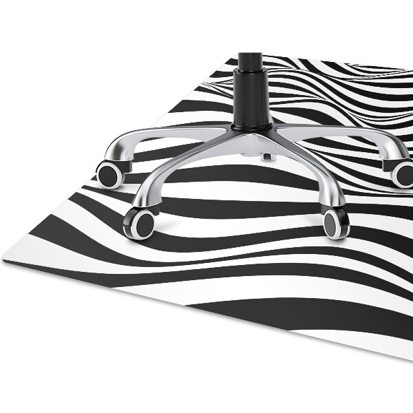 Tapis fauteuil bureau do biura Vagues noires et blanches