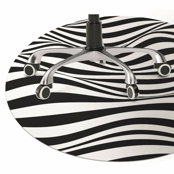 Tapis fauteuil bureau do biura Vagues noires et blanches