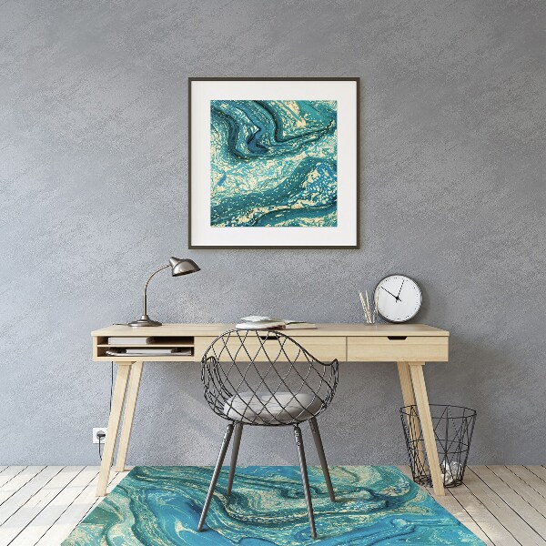 Tapis de chaise Abstraction bleue