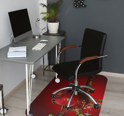 Tapis de chaise de bureau Pomme rouge