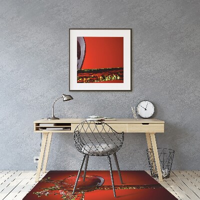 Tapis de chaise de bureau Pomme rouge