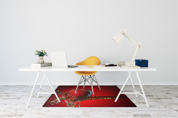 Tapis de chaise de bureau Pomme rouge