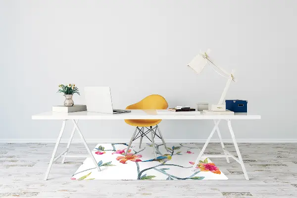 Tapis de chaise de bureau Fleurs