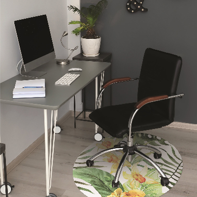 Tapis de chaise de bureau Feuille exotique