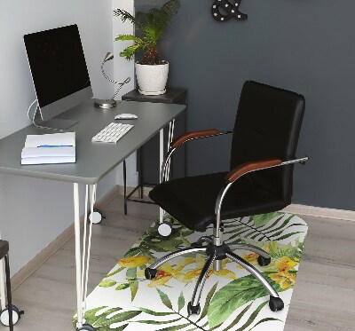 Tapis de chaise de bureau Feuille exotique