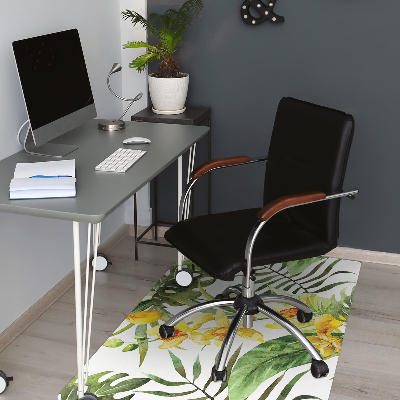 Tapis de chaise de bureau Feuille exotique