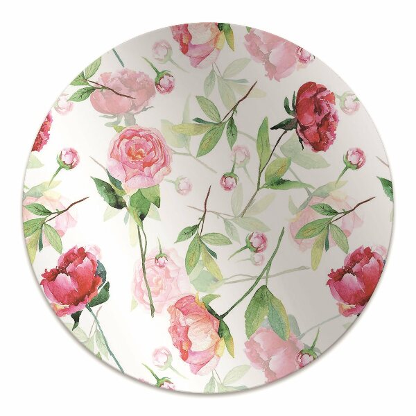 Tapis de chaise de bureau Fleurs rouges