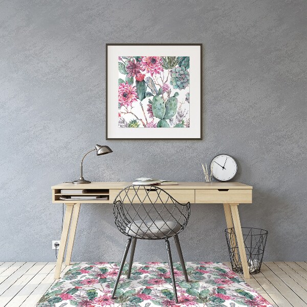 Tapis pour chaise de bureau Succulents