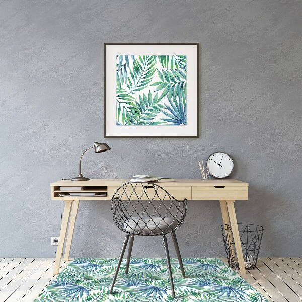 Tapis de chaise de bureau Feuilles peintes