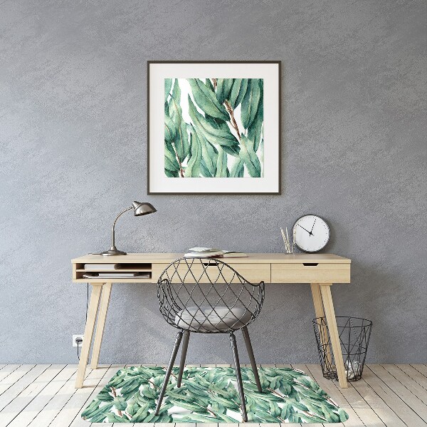 Tapis de chaise de bureau Feuilles peintes