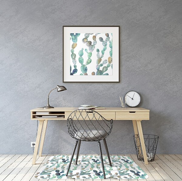 Tapis de chaise de bureau Cactus