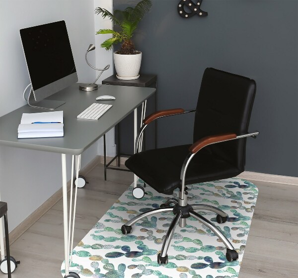 Tapis de chaise de bureau Cactus