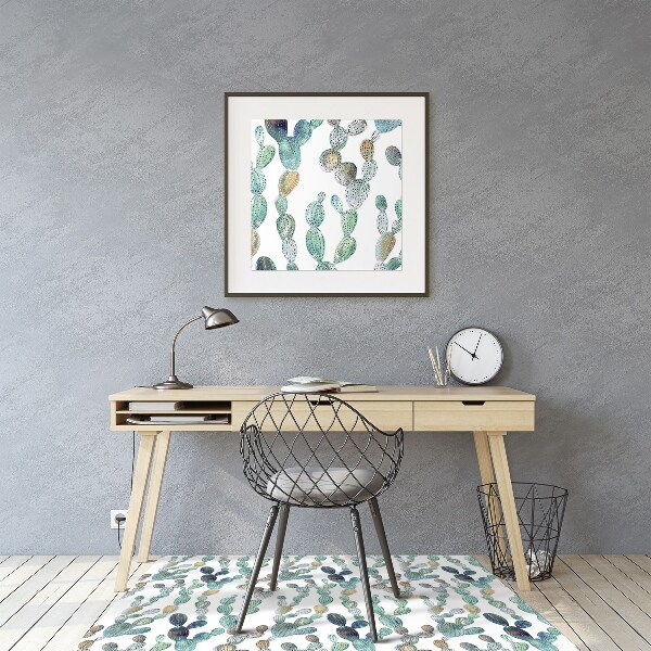 Tapis de chaise de bureau Cactus