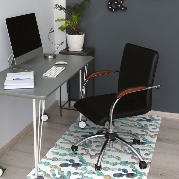 Tapis de chaise de bureau Cactus