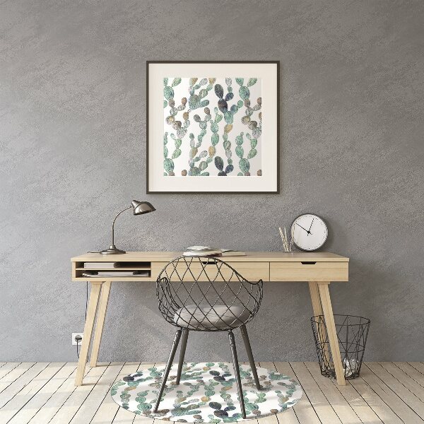 Tapis de chaise de bureau Cactus