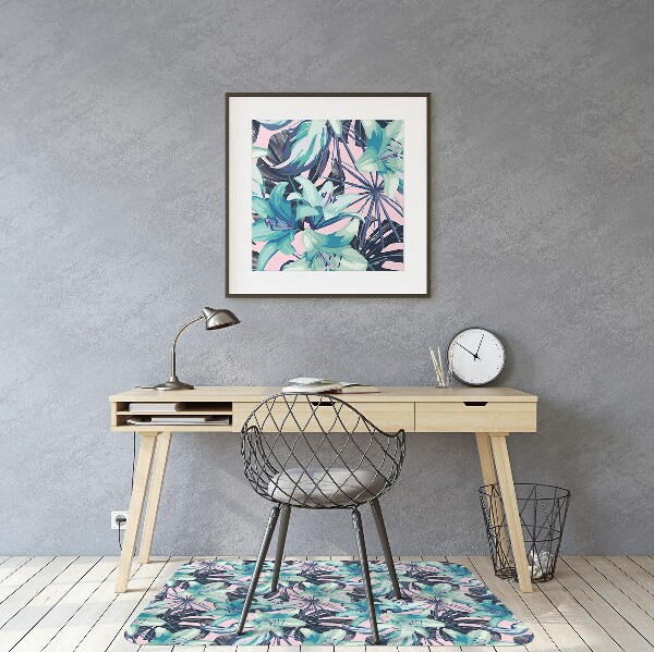 Tapis pour chaise de bureau Lys peints
