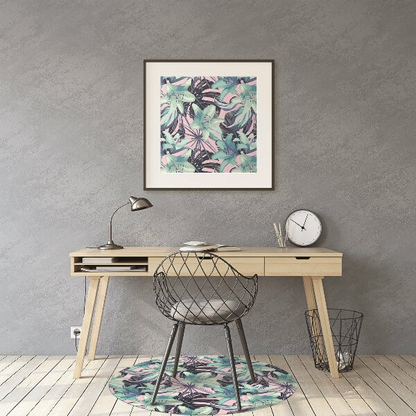 Tapis pour chaise de bureau Lys peints