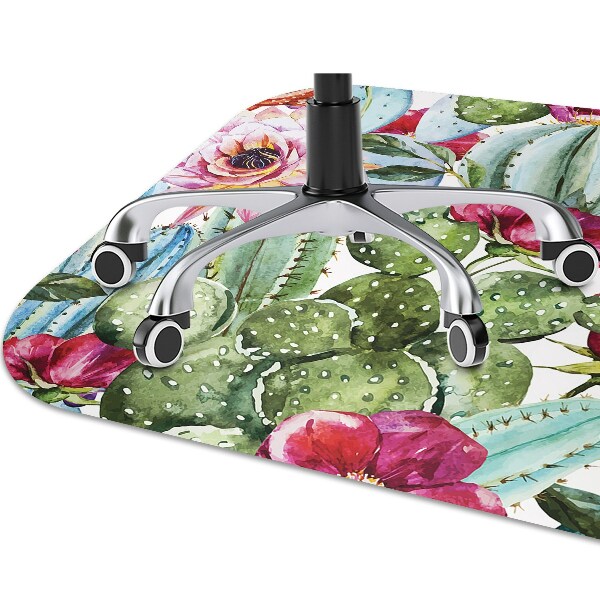 Tapis pour chaise de bureau Fleurs de cactus