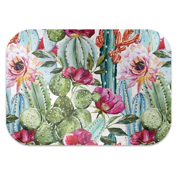 Tapis pour chaise de bureau Fleurs de cactus