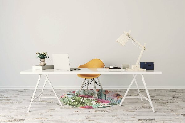 Tapis pour chaise de bureau Fleurs de cactus