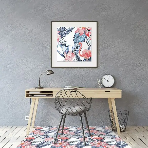 Tapis protège sol Flamingo peint