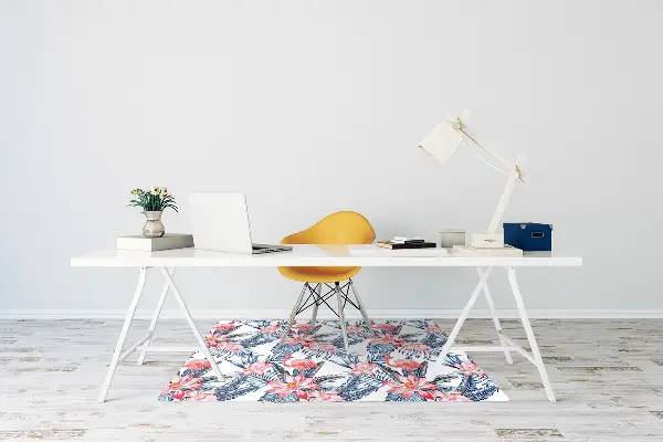 Tapis protège sol Flamingo peint
