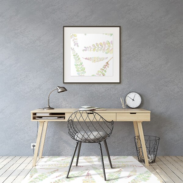 Tapis de chaise de bureau Feuilles d'aquarelle