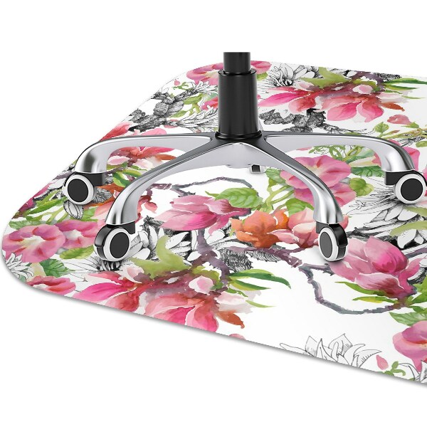 Tapis de chaise de bureau Fleurs aquarelles