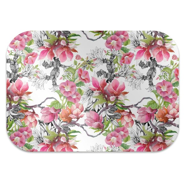 Tapis de chaise de bureau Fleurs aquarelles