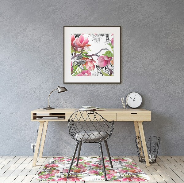 Tapis de chaise de bureau Fleurs aquarelles