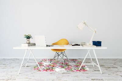 Tapis de chaise de bureau Fleurs aquarelles
