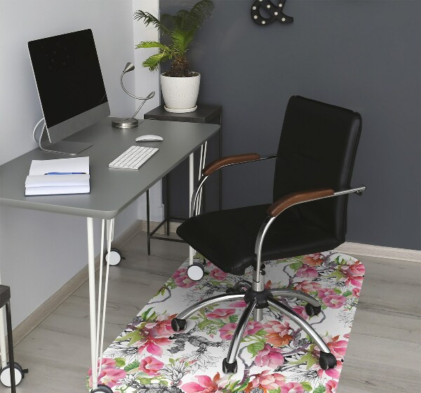 Tapis de chaise de bureau Fleurs aquarelles
