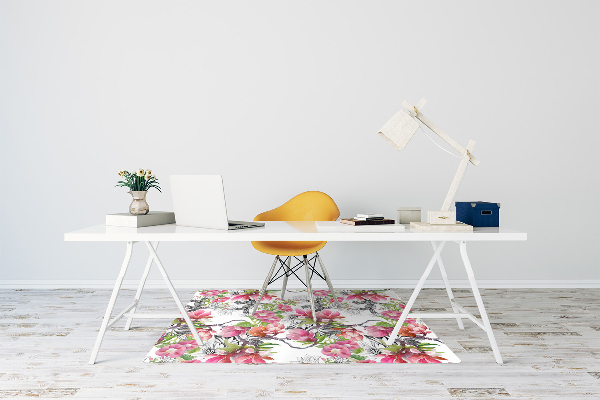 Tapis de chaise de bureau Fleurs aquarelles