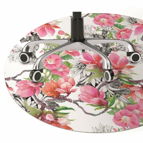 Tapis de chaise de bureau Fleurs aquarelles