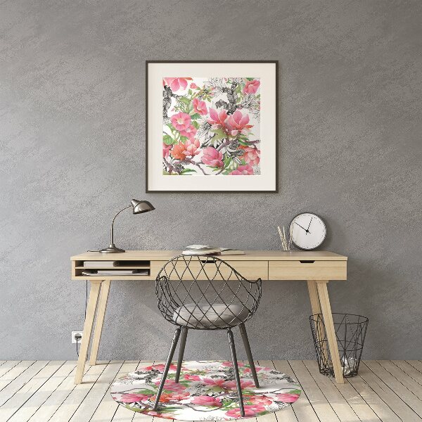 Tapis de chaise de bureau Fleurs aquarelles