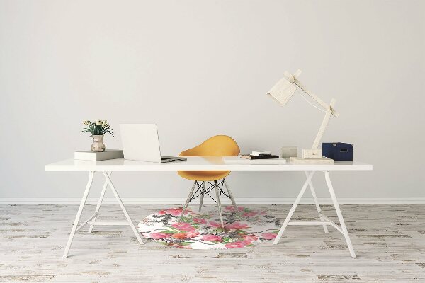 Tapis de chaise de bureau Fleurs aquarelles