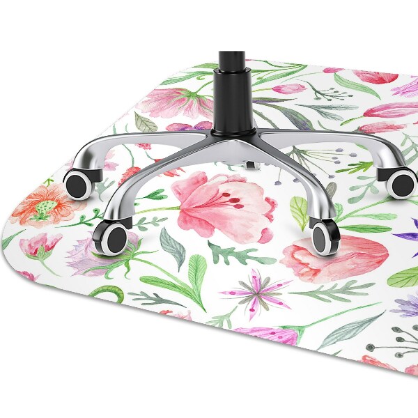 Tapis de chaise de bureau Fleurs peintes