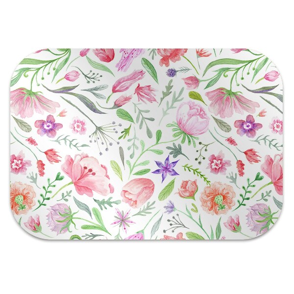 Tapis de chaise de bureau Fleurs peintes