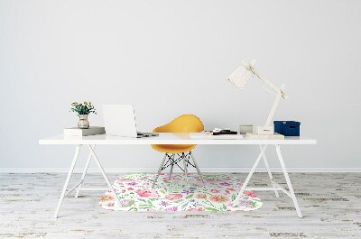 Tapis de chaise de bureau Fleurs peintes