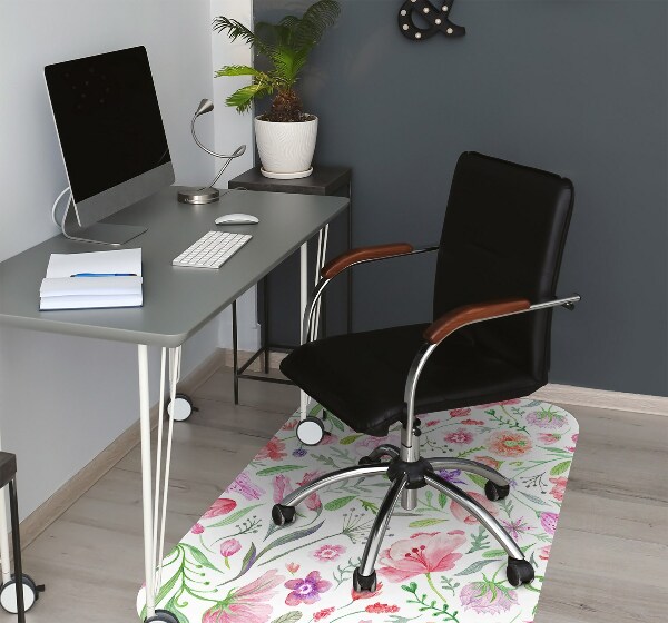 Tapis de chaise de bureau Fleurs peintes