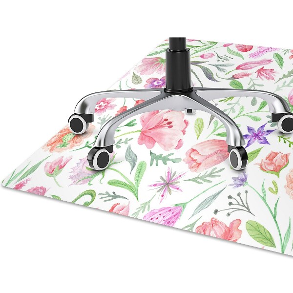 Tapis de chaise de bureau Fleurs peintes
