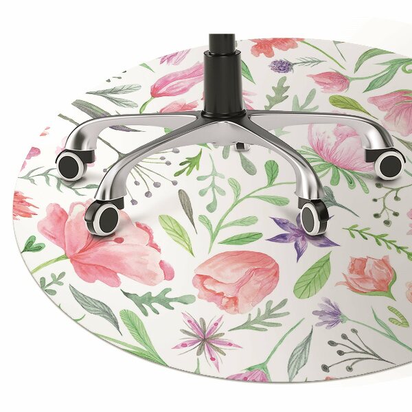 Tapis de chaise de bureau Fleurs peintes