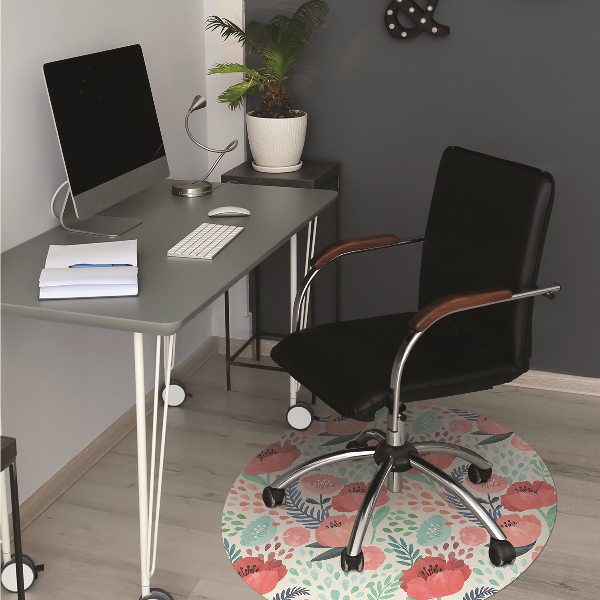 Tapis pour chaise de bureau Fleur de graines de pavot