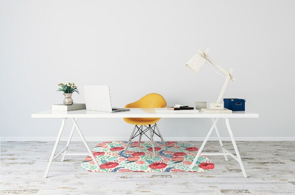 Tapis pour chaise de bureau Fleur de graines de pavot