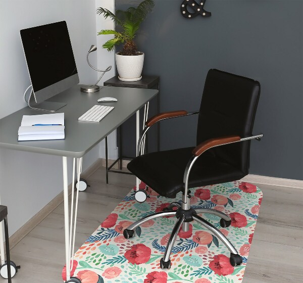 Tapis pour chaise de bureau Fleur de graines de pavot